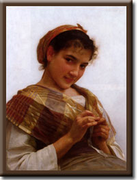 girl crocheting
