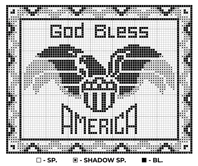 God Bless America Doily Pattern #9372 chart