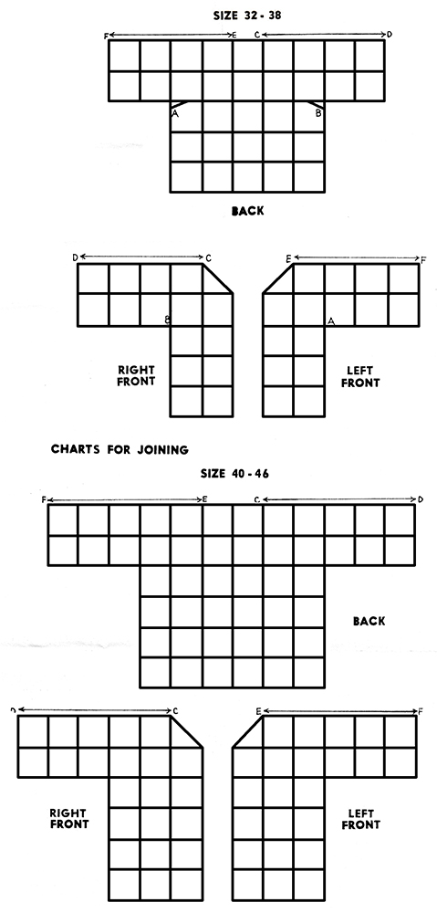 Crocheted Jacket Pattern #551 charts