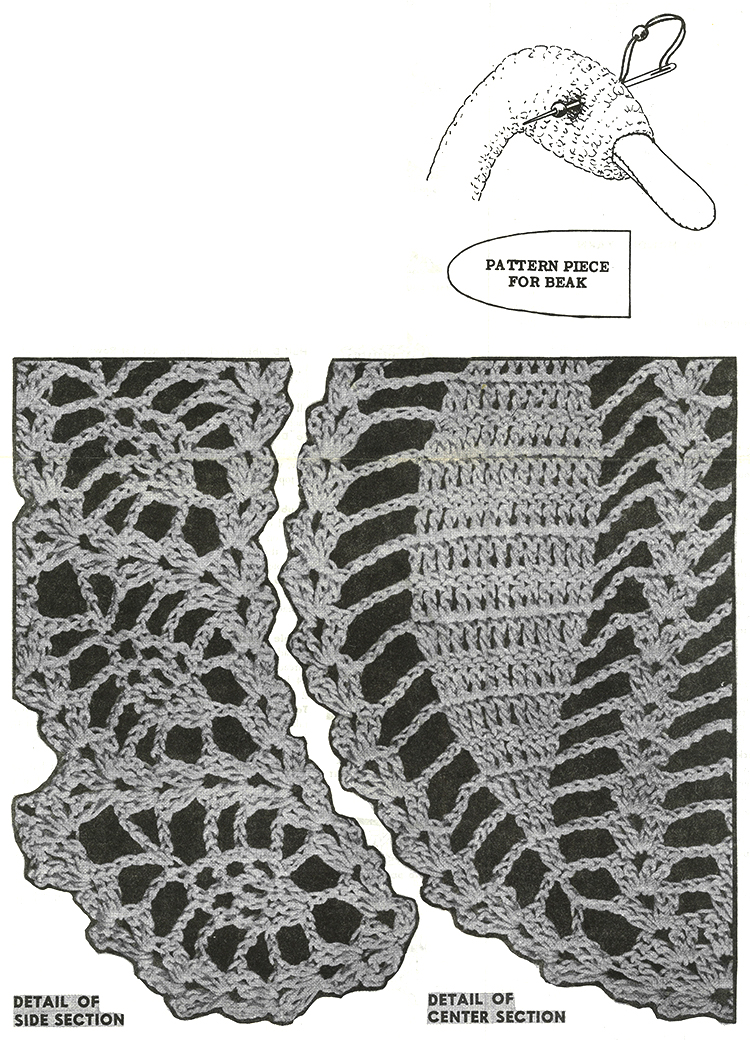 Crocheted Swan Centerpiece Pattern #552