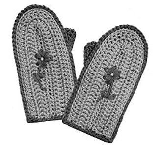Childrens Crochet Mittens Pattern #621