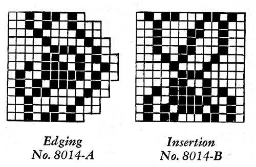 Filet Crochet Edging and Insertion Pattern #8014