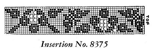 Filet Crochet Insertion Pattern #8375