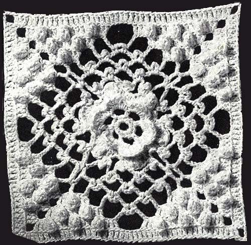 Irish Crochet and Popcorn Bedspread Pattern #60