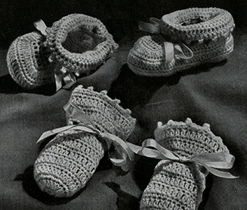 Cap, Bootees, and Mittens Set Pattern #5342