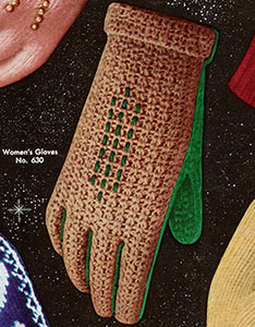 Women's Two-Tone Crocheted Gloves #630
