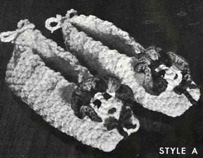 Children's Crocheted Slippers Pattern Style A