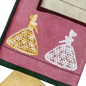 Crinoline Lady Motif Guest Towel Pattern