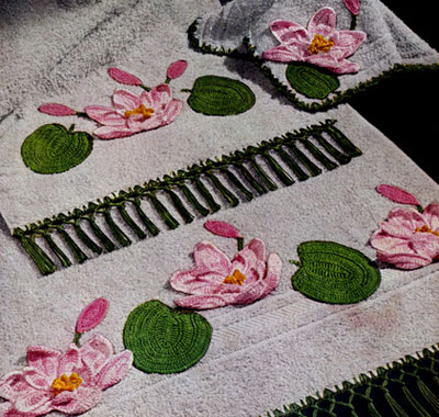 Water Lily Bath Set Decorative Crochet Pattern
