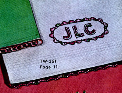 Monogram Guest Towel Decorative Crochet Pattern TW361