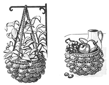 Crocheted Plant Holder and Bowl Cover Pattern #834