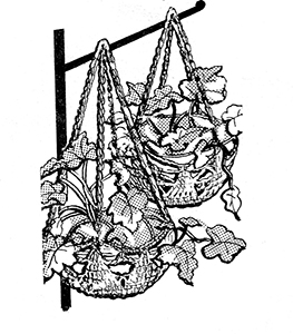 Crocheted Bowl Hanging Planter Pattern #865