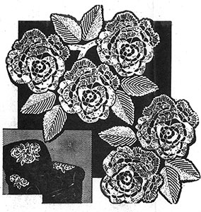 Cabbage Rose Chairback Set Pattern #R2979