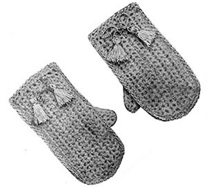 Childs Crochet Mittens Pattern #603