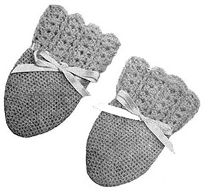Infants Crochet Mittens Pattern #604