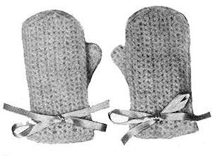Angora Crochet Mittens Pattern #605