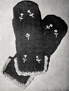 Ladies' Mittens with Embroidery Pattern #127