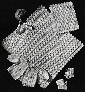 Baby's Six-Piece Crocheted Set Pattern #6001