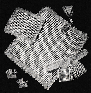 Baby's Six-Piece Crocheted Set Pattern #6010