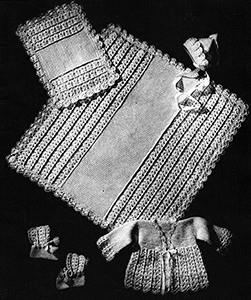 Baby's Six-Piece Crocheted Set Pattern #6016