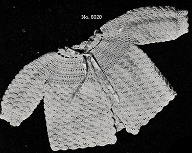 Baby's Crocheted Sacque Pattern #6020