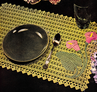Table Doily in Appliqued Crochet Pattern #7