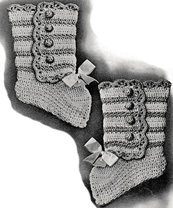 Baby's High Bootees Pattern #1032