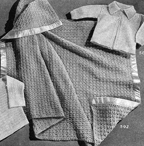 Crocheted Crib Cover Pattern #592