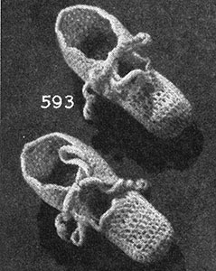 Crocheted Bootees Pattern #593