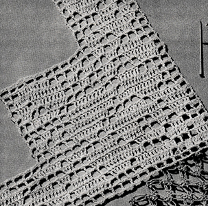 Filet Crochet Corner Motif #8274