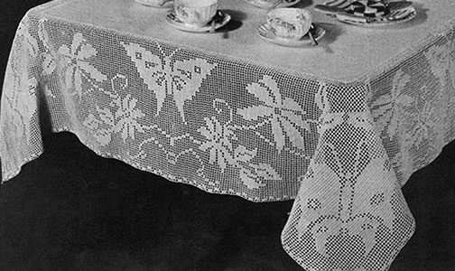 Madame Butterfly Tablecloth Pattern #7202