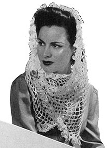 White Crocheted Shawl Pattern #1165
