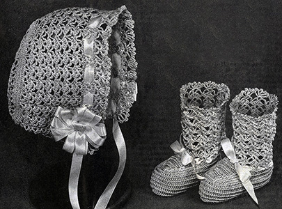 Cap and Booties Pattern #5197