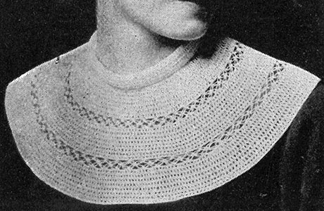 Double Crochet and Knot Stitch Collar Pattern #43