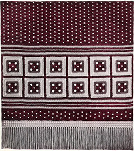 Table Runner with Crossed Squares Pattern #233