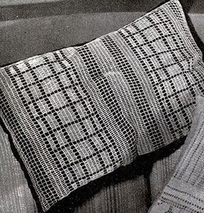 Modern Filet Crocheted Pillow Top Pattern #242