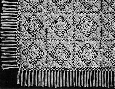 Irish Crochet and Popcorn Bedspread Pattern #60