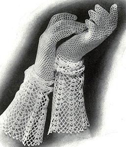Gloves with Lace Cuff Pattern #219