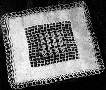 Square Doily with Crochet Inset Pattern