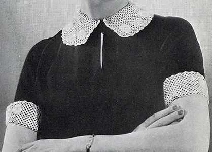 Irish Crochet Collar and Cuff Set Pattern #2254