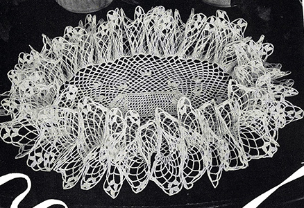 Vintage Crochet PATTERN Sunburst Pleated Ruffle Doily