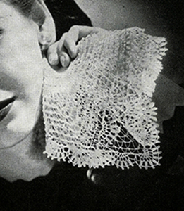 Crocheted Handkerchief Pattern #3110