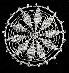 Vintage Crochet Wheel Motif Pattern, 2-1/4 inch Medallion