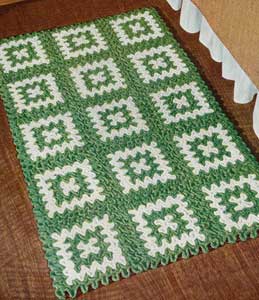 The Green and White Rug Pattern