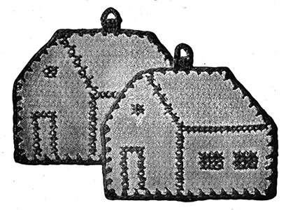 Cross Stitched Cottage Pot Holder Pattern