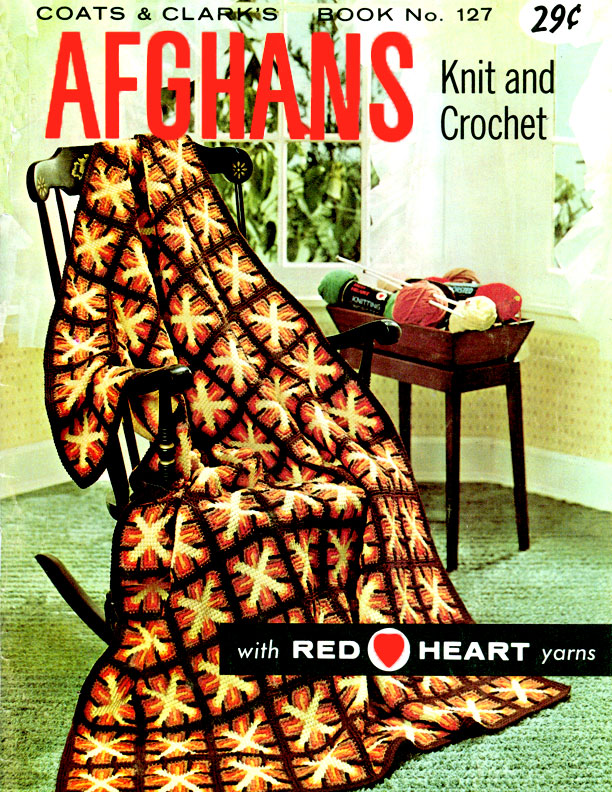 Afghans Knit and Crochet, Book No. 127, Coats & Clark's