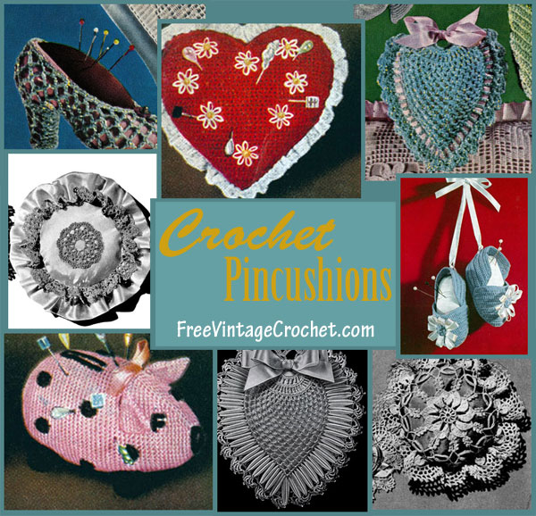felt & crocheted Pin Cushion PATTERN for Vintage-Style rick rack Pincushion 