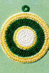 white yellow and green potholder pattern