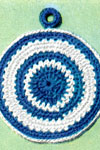 blue and white potholder pattern