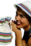candy striped hat and bag pattern